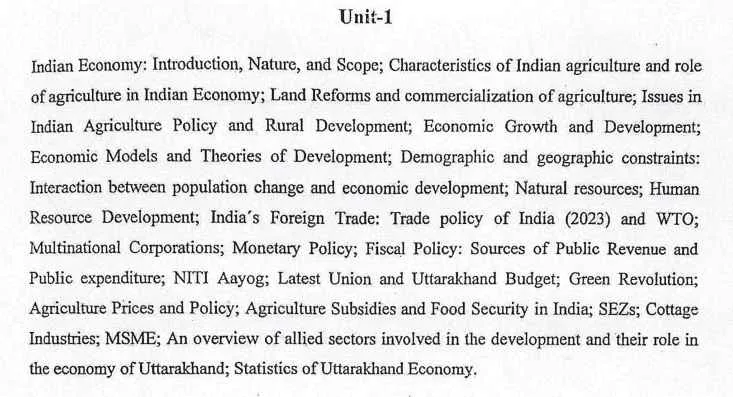 UKSSSC ADO Syllabus 2025 For Part- A