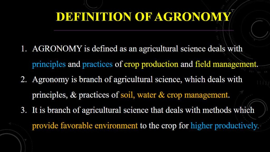 Defination of agronomy ppt image