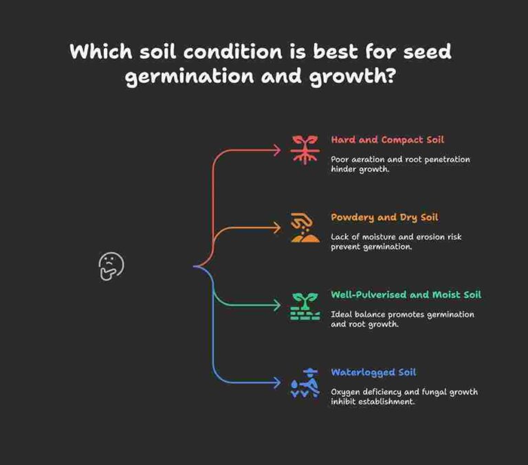 What is the ideal condition of soil for better seed germination and root development?