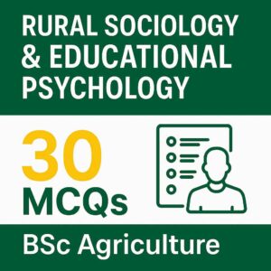 Rural Sociology & Educational Psychology MCQs