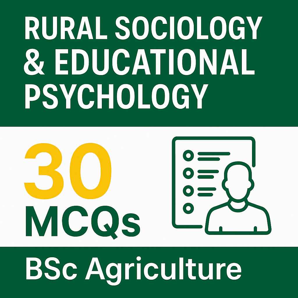 Rural Sociology & Educational Psychology MCQs