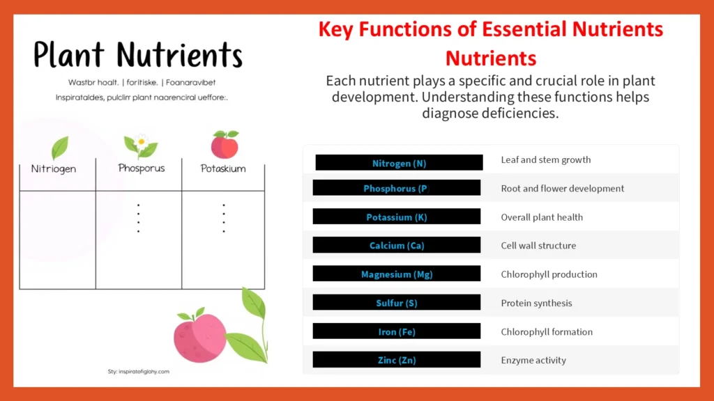 Important function of essential plant nutrients