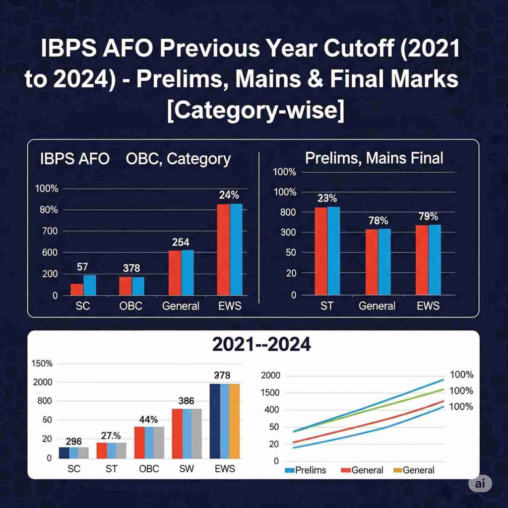IBPS AFO Previous Year Cutoff (2021 to 2024) – Prelims, Mains