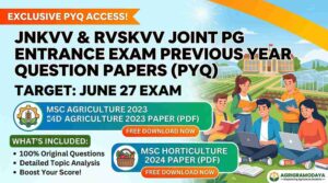 JNKVV RVSKVV Joint PG Entrance Exam PYQ